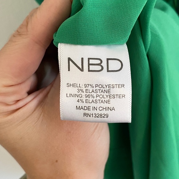 NBD High Neck Halter Open Back Mini Dress NWT Green Size Small - Picture 7 of 8